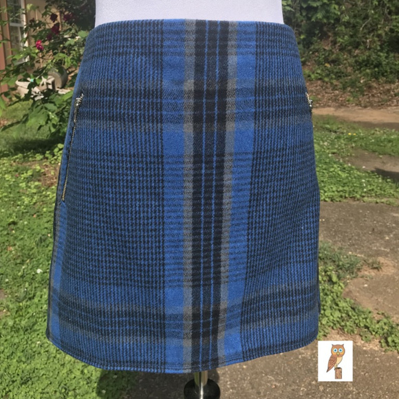GAP Dresses & Skirts - EE Gap Wool Blend Plaid Mini Skirt Zipper Pockets